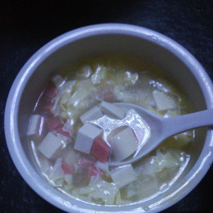 减脂餐｜鸡蛋火腿豆腐羹，清淡爽口‼️