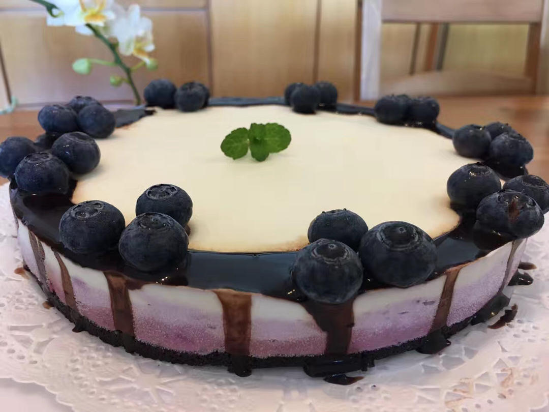 四层免烤蓝莓乳酪芝士蛋糕