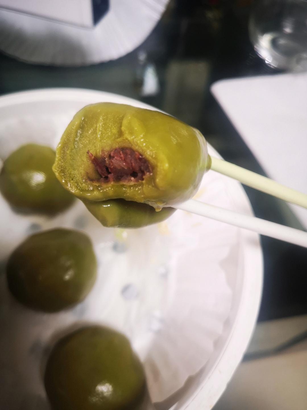 只需要糯米粉的 红豆青团