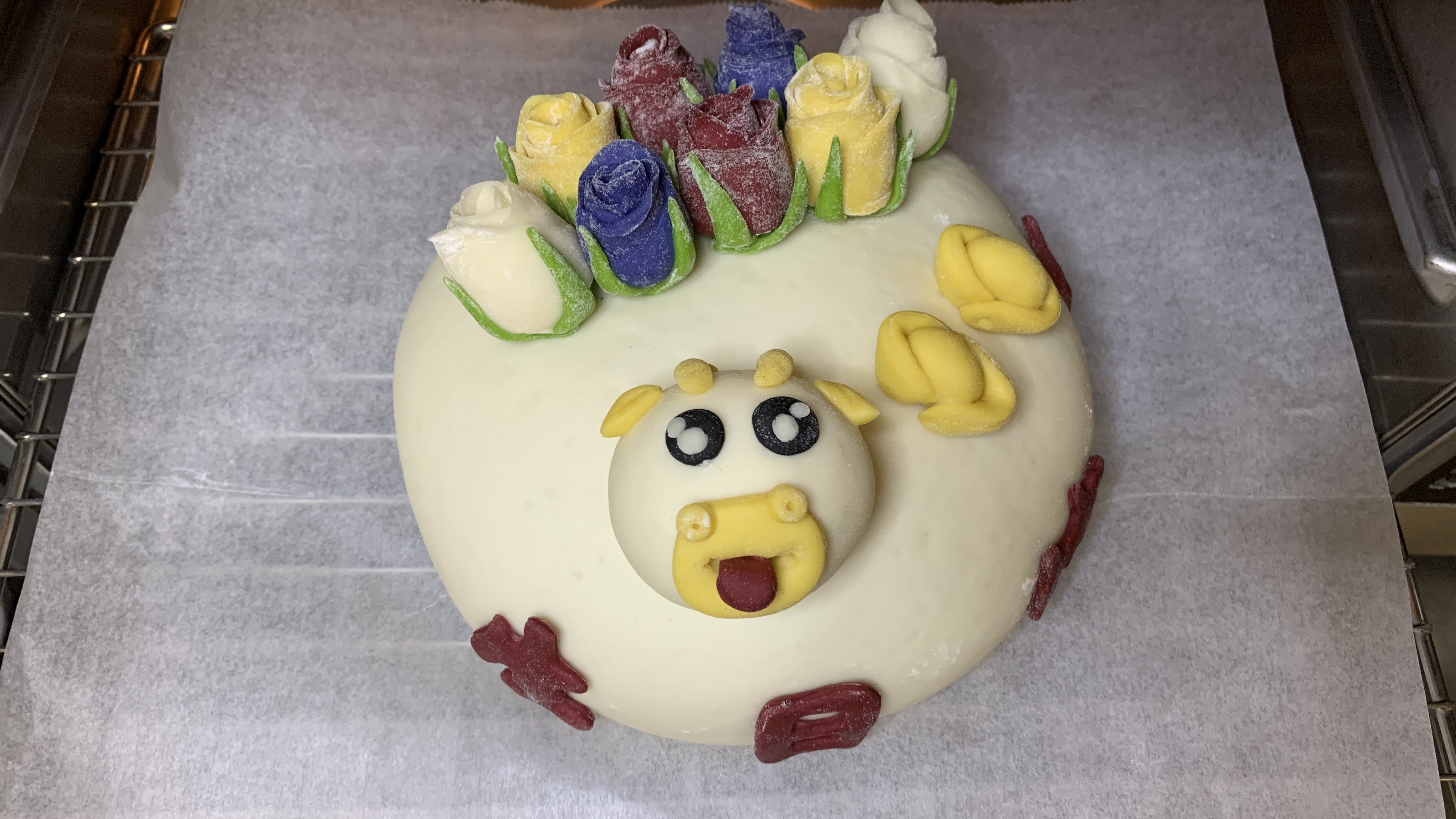 乐活教主的美食之——卡通彩虹生日蛋糕造型馒头