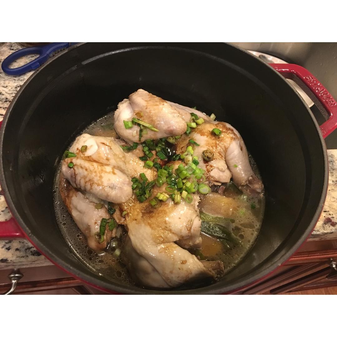 有手就会做的无水葱油鸡（铸铁锅版）