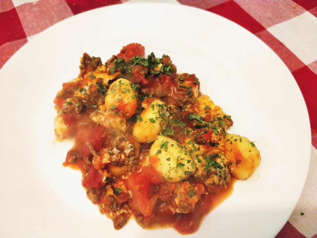 意式烘烤西红柿马铃薯团子/Gnocchi and tomato bake