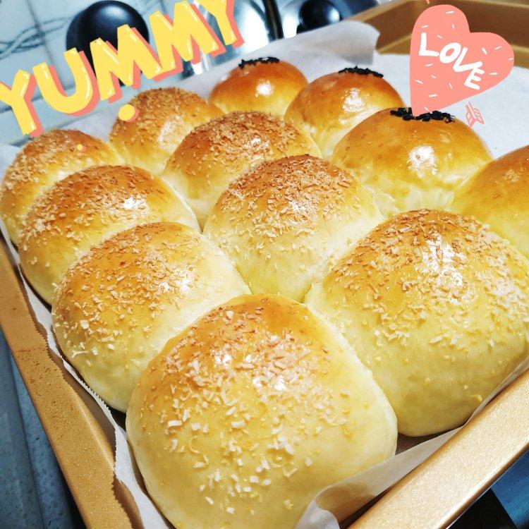 快手椰蓉小餐包㊙️一次发酵，柔软好吃