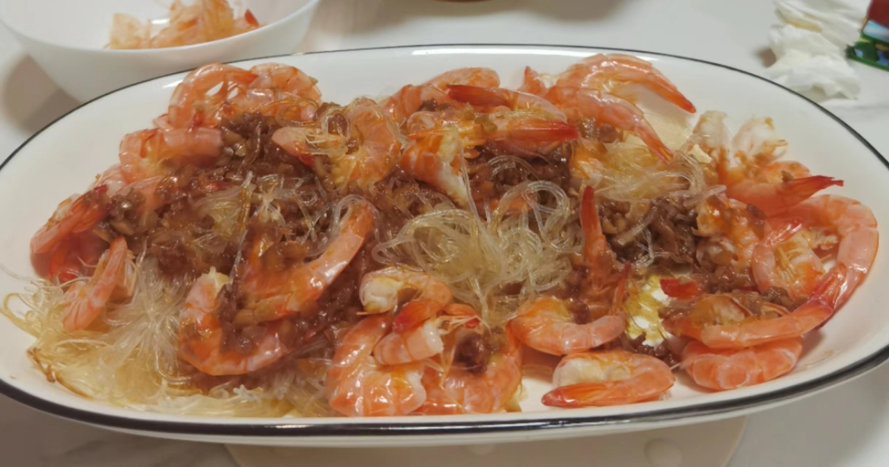 蒜茸粉丝虾的做法