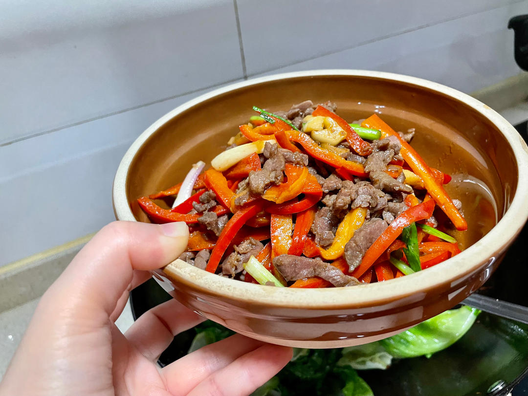 泡椒辣椒炒牛肉片