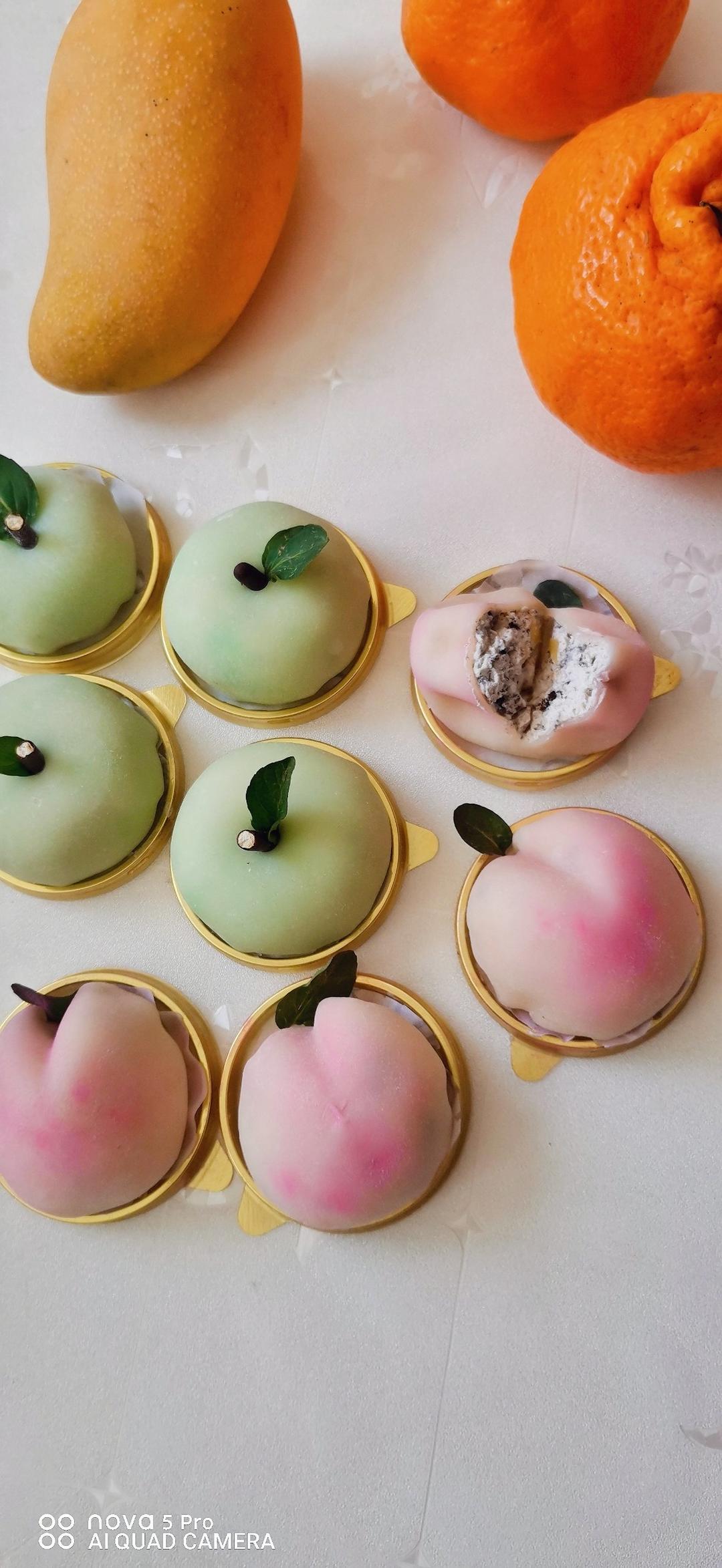 爱烘培的雪1做的香橙蜜桃雪媚娘