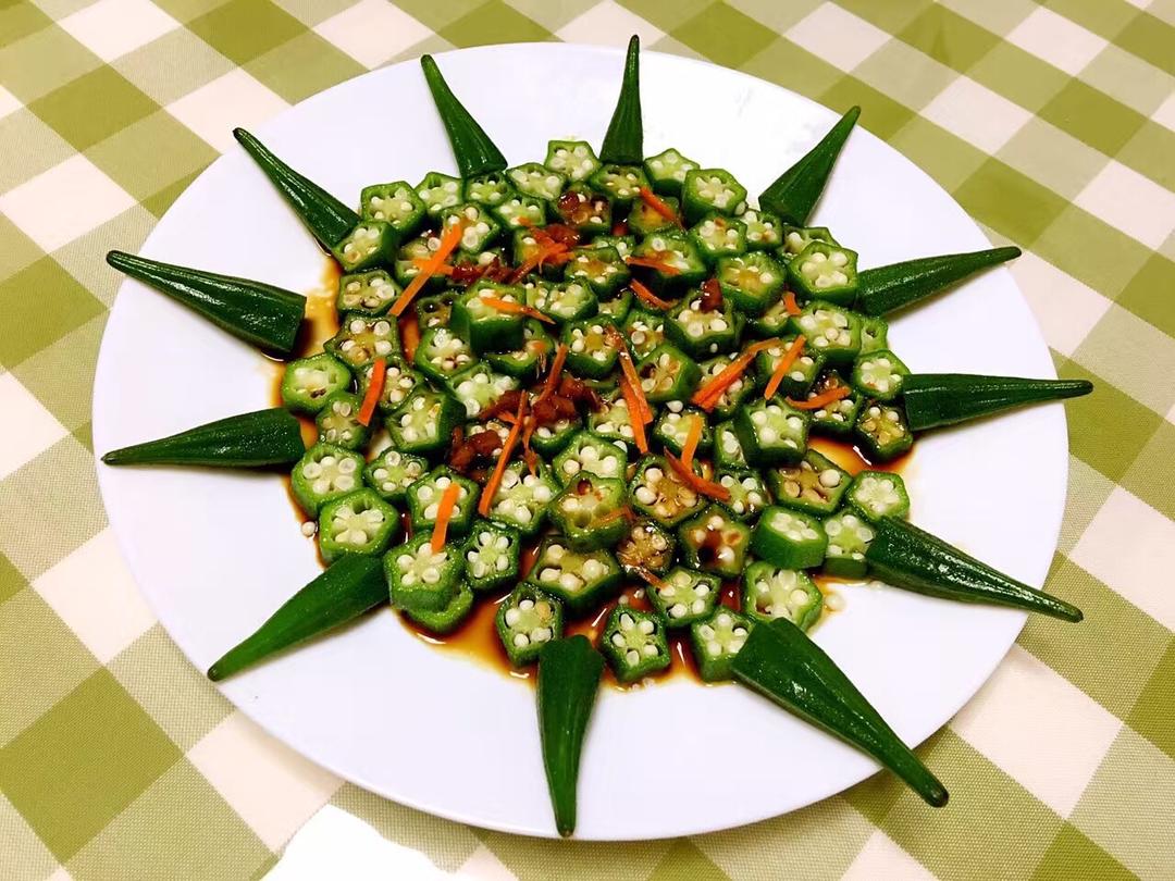【【白灼秋葵】清爽简单图片】水映天涯xd_下厨房
