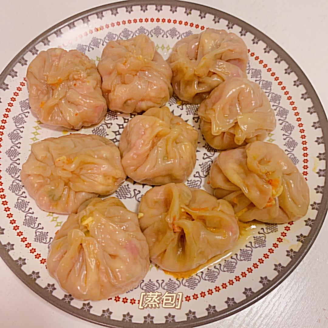 一口一个青椒火腿鸡蛋蒸包