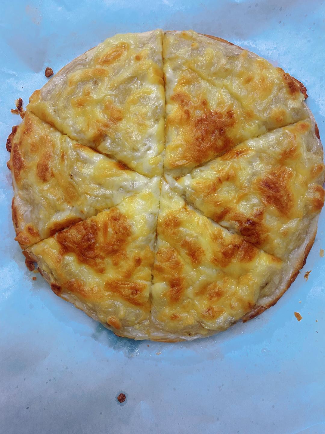 超快手早餐-香蕉手抓饼披萨