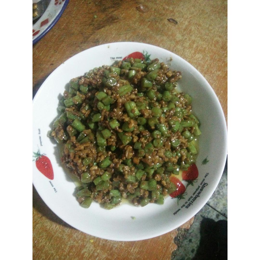 肉沫豆角下饭菜
