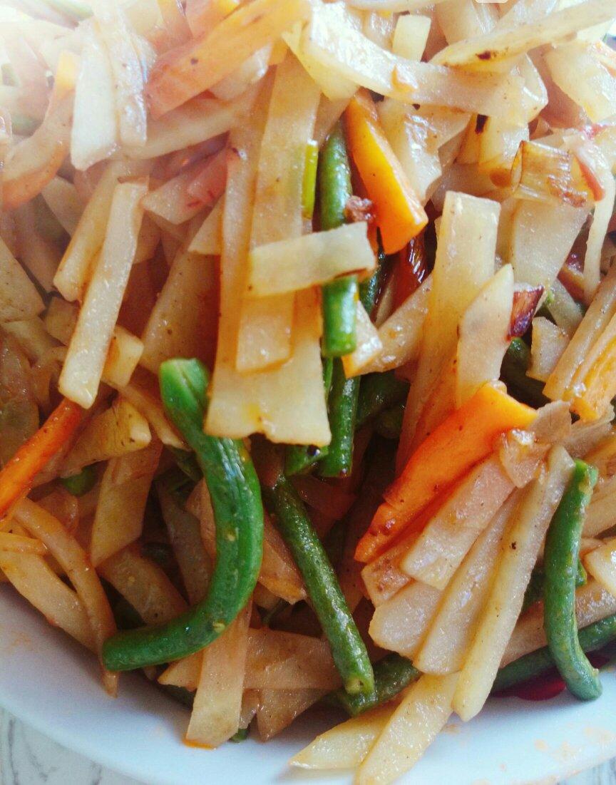 西红柿炒长豆角
