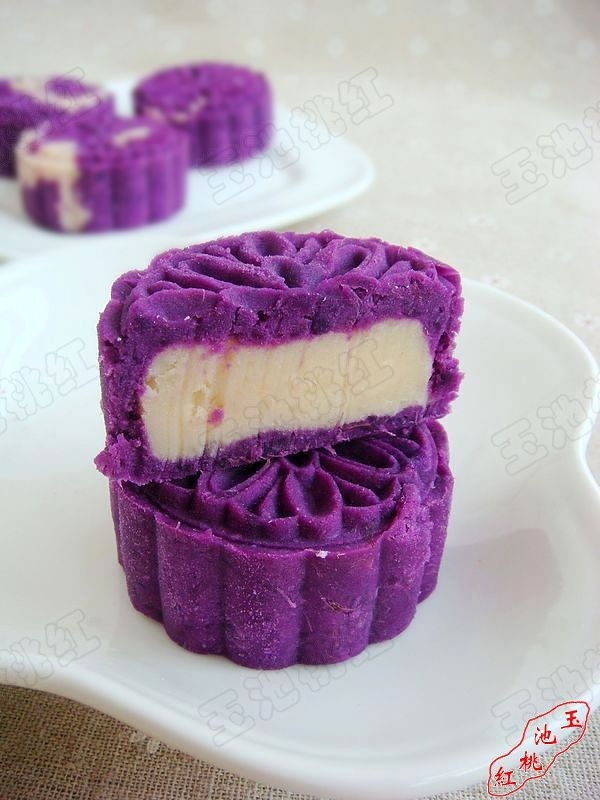 紫薯芸豆月饼的做法
