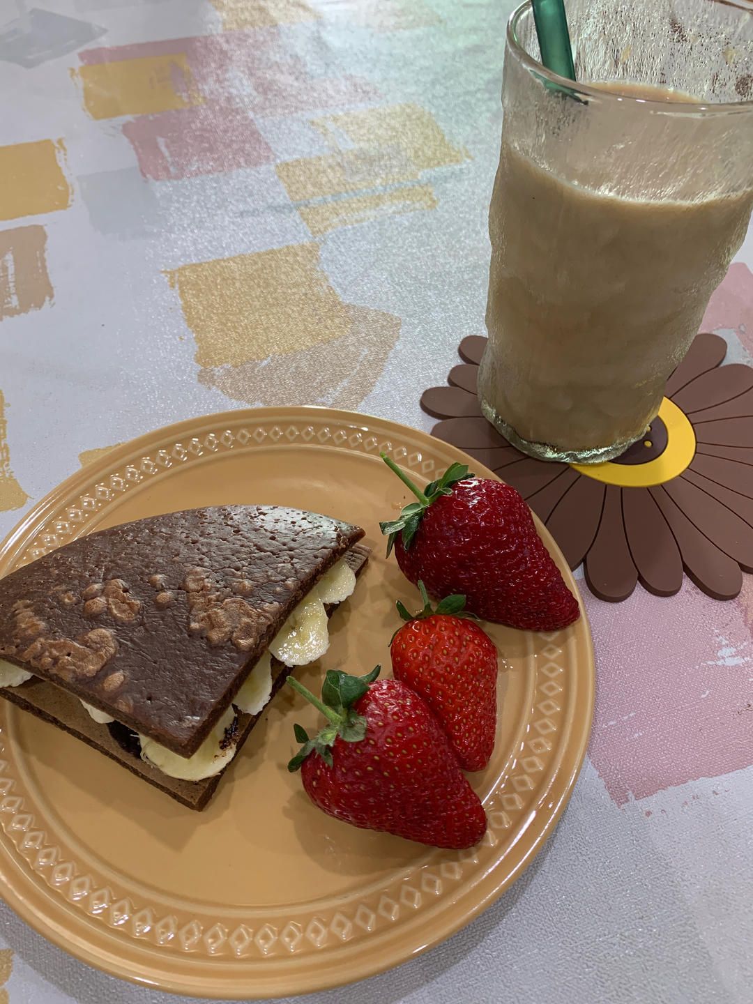一口平底锅搞定✨松软可口🍫香蕉巧克力松饼
