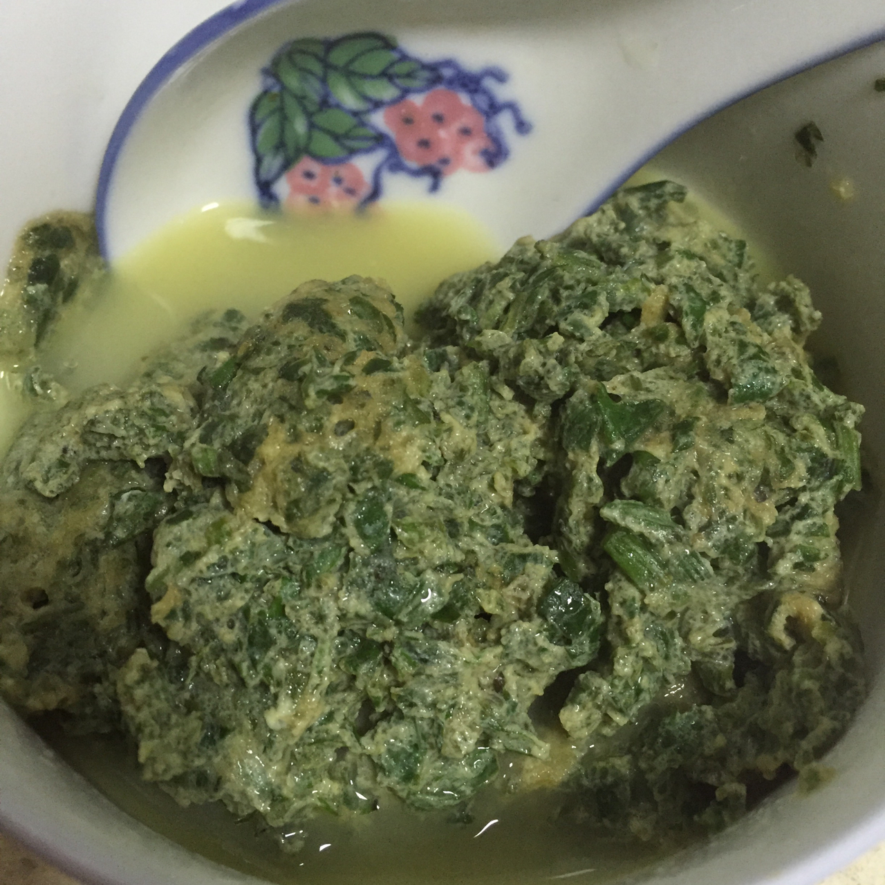 客家煎艾草鸡蛋汤（简约版）