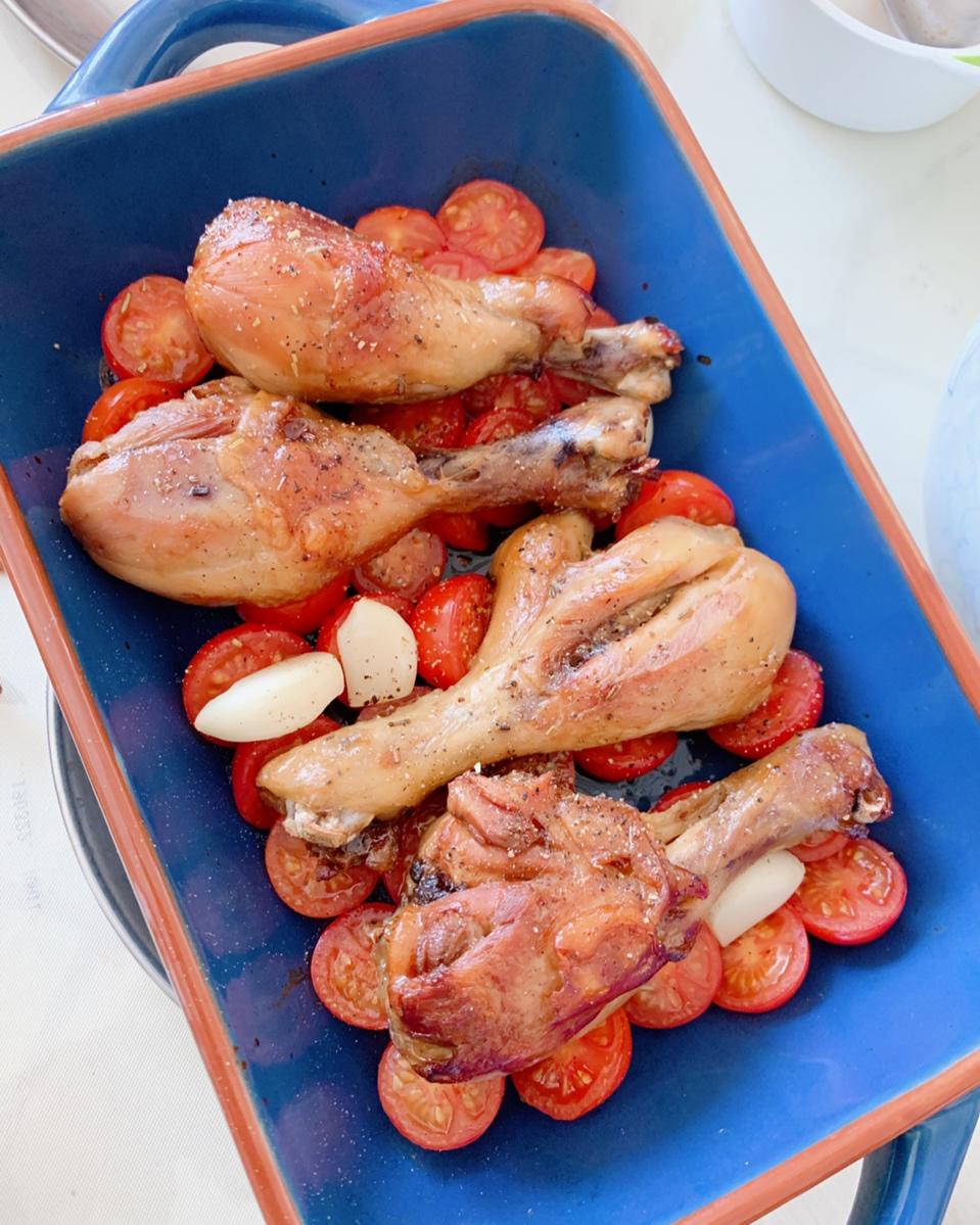番茄罗勒烤鸡腿（杰米奥利弗的方子）
