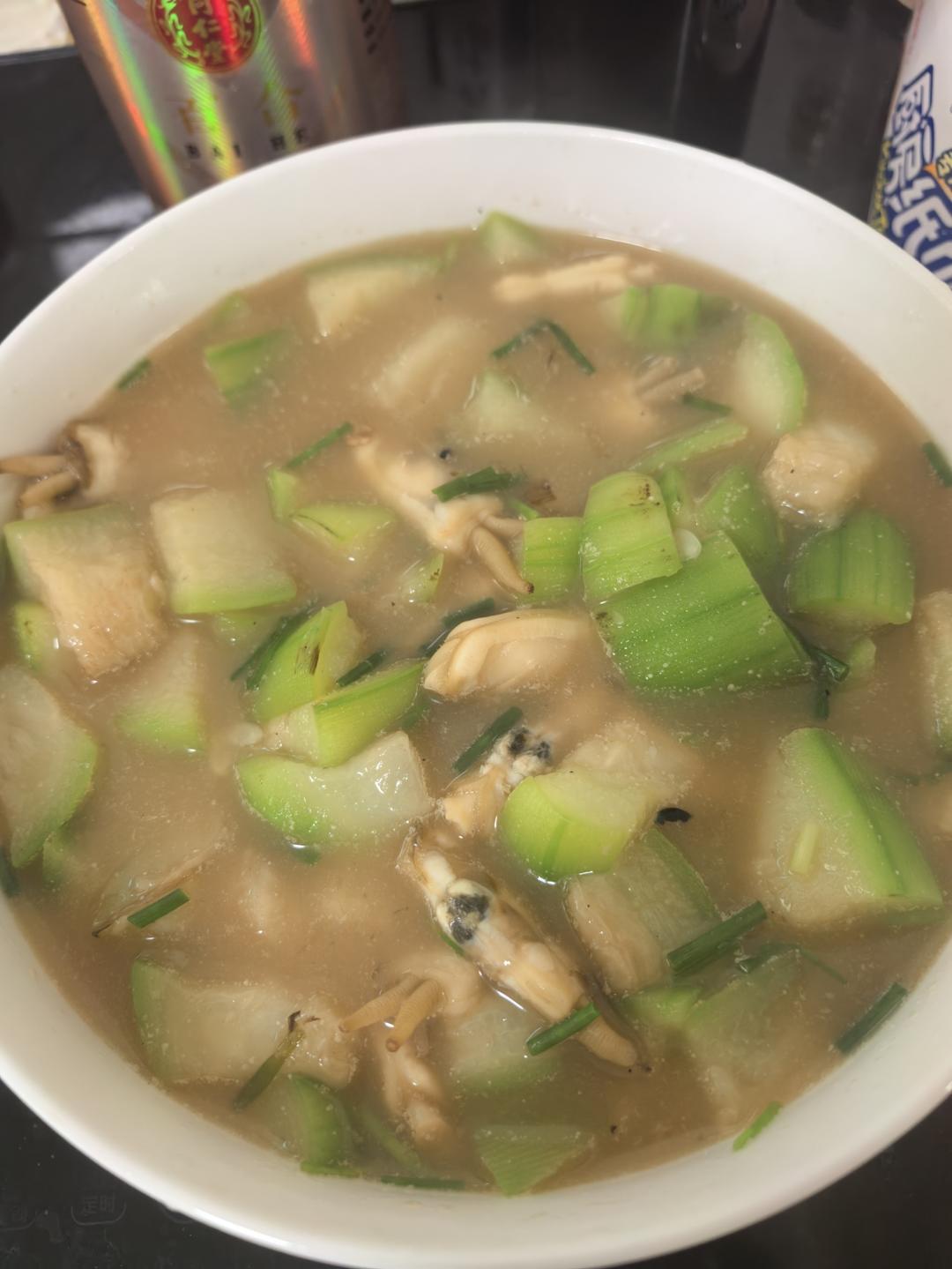 丝瓜口蘑炒蛏子