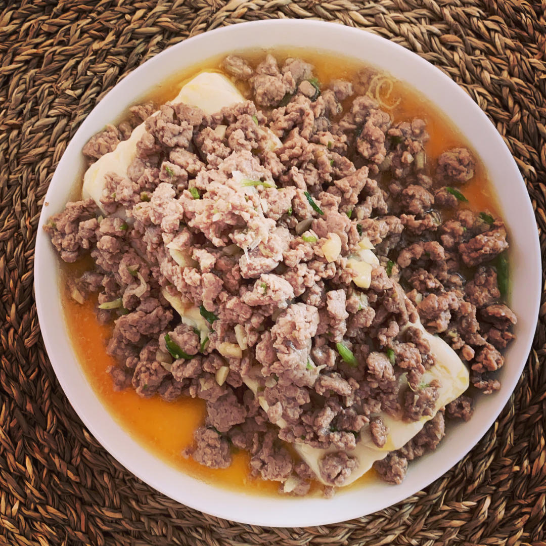 豆腐肉末蒸蛋
