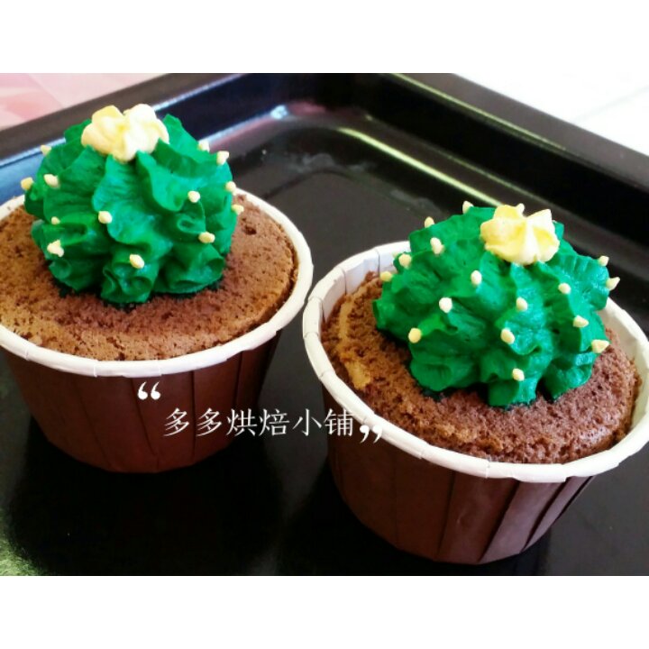 多肉植物杯子蛋糕 裱花教程