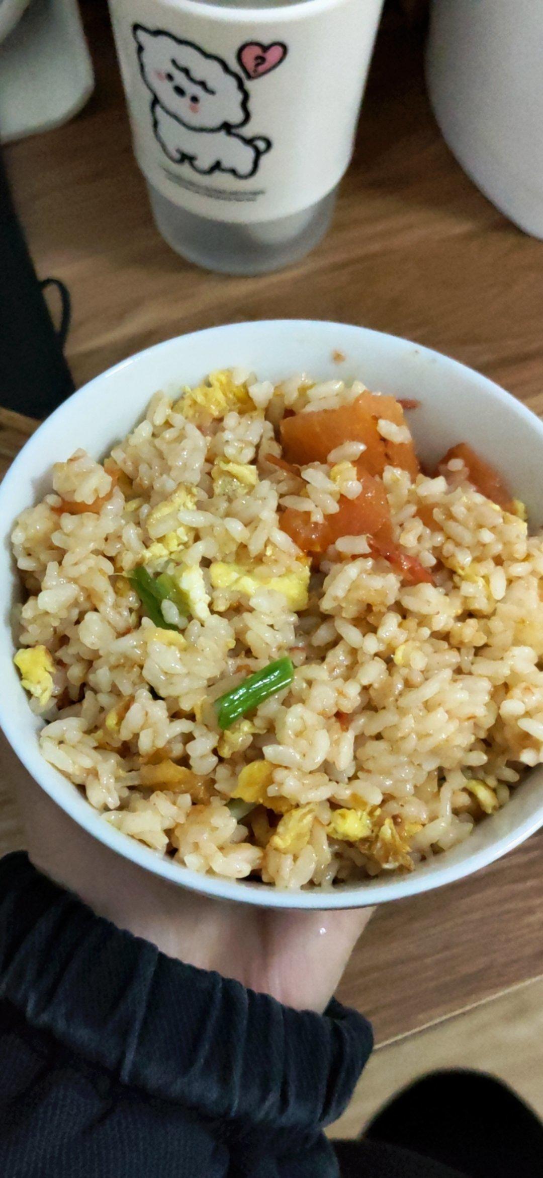 长白不见君做的番茄鸡蛋炒饭