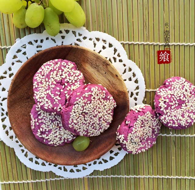 紫薯芝麻饼