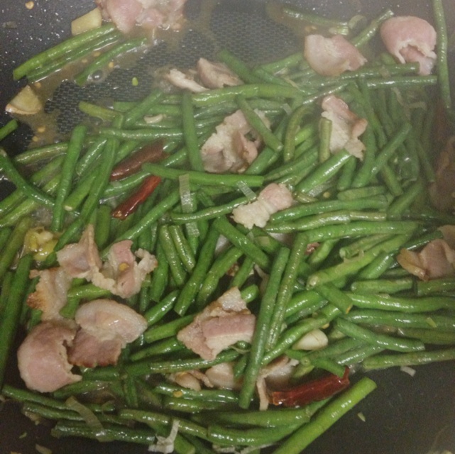 蒜香培根炒豇豆