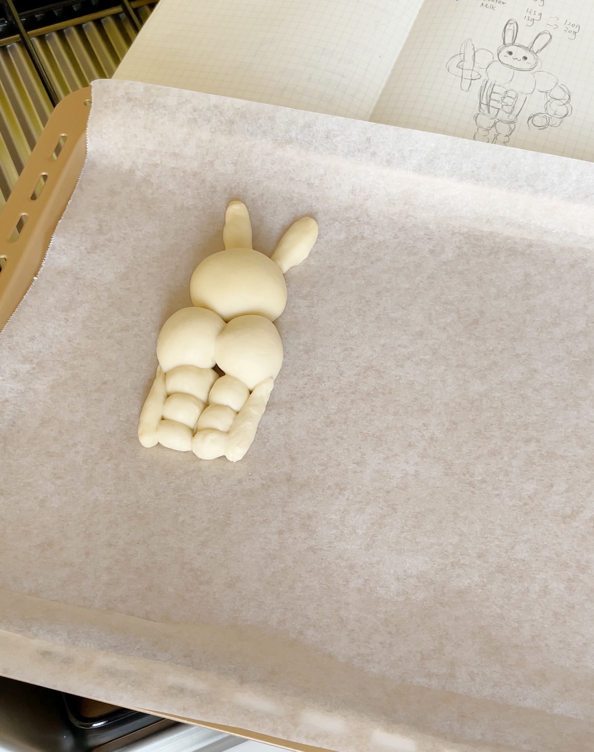 肌肉兔面包（一次发酵可爱小餐包）的做法 步骤13