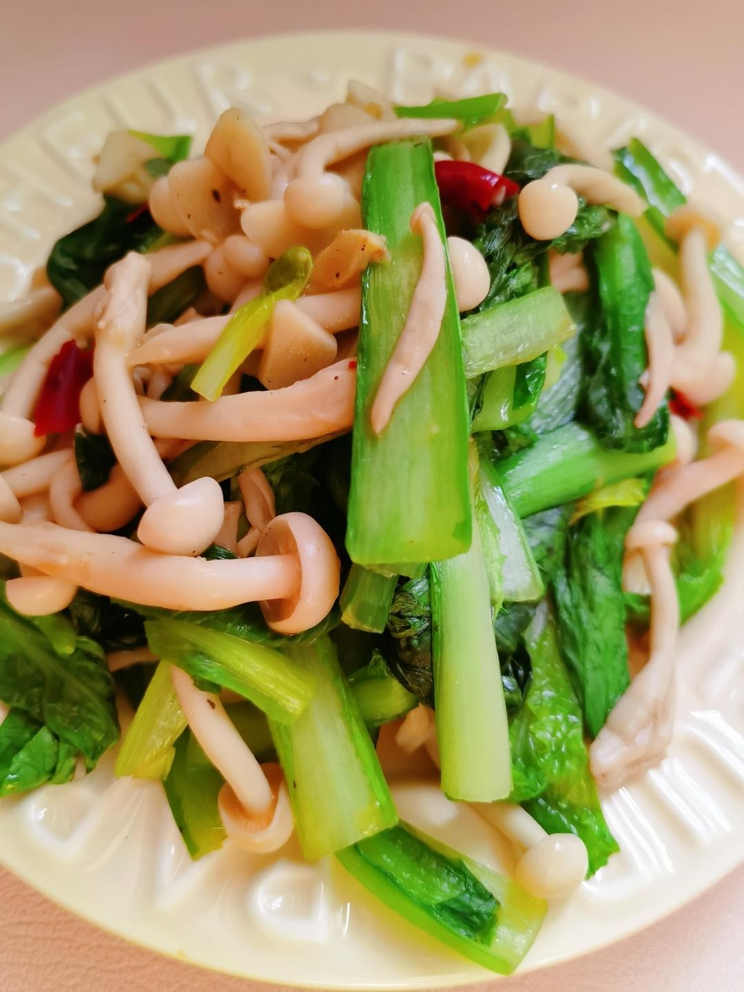 素炒白玉菇