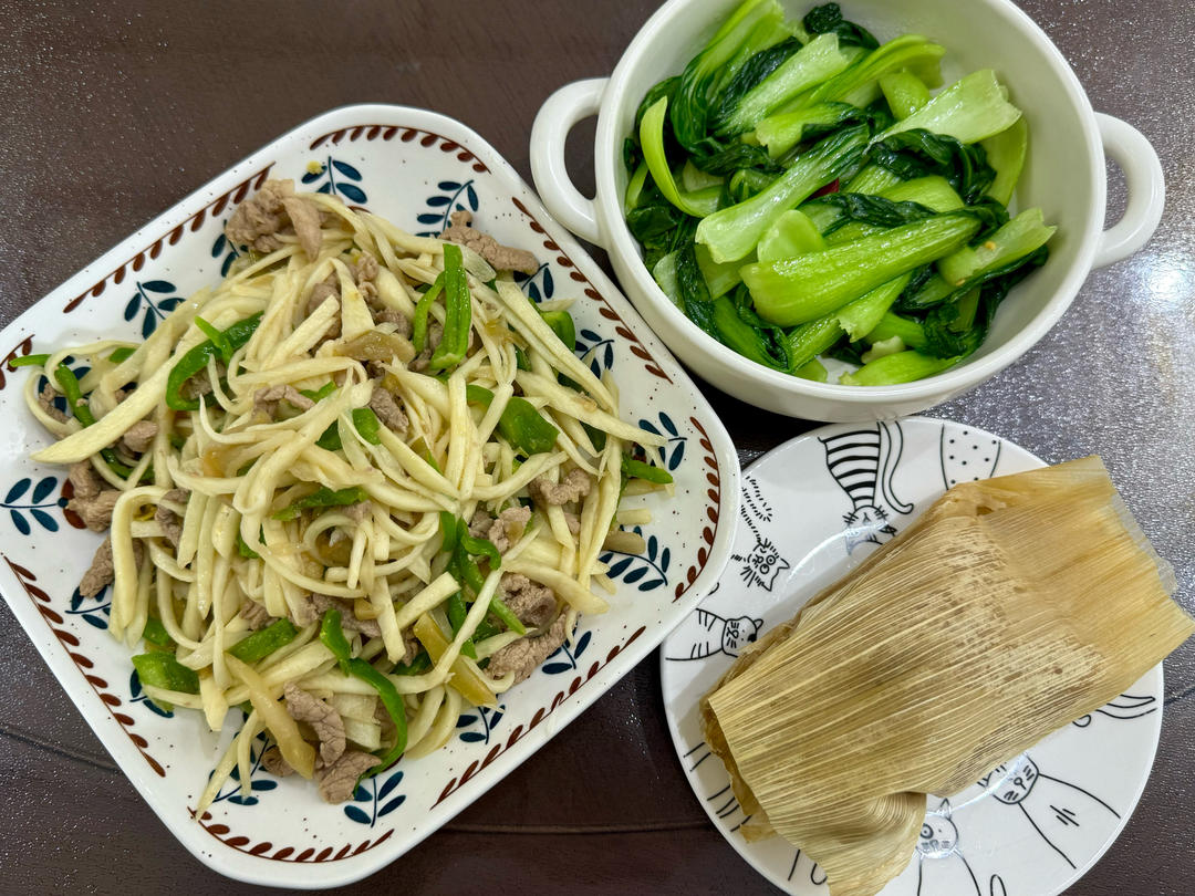 【水中人参】青椒茭白榨菜肉丝