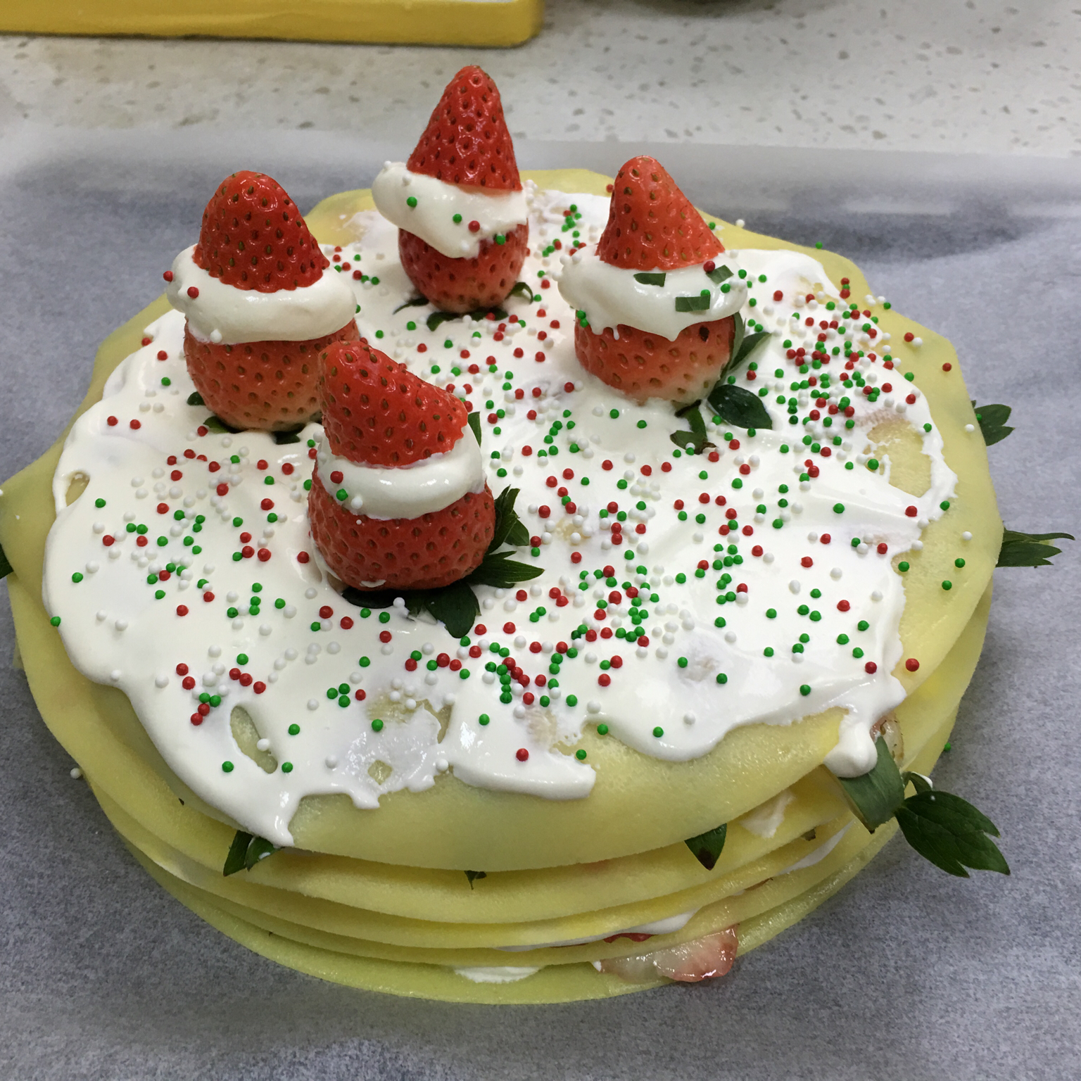 圣诞草莓千层塔