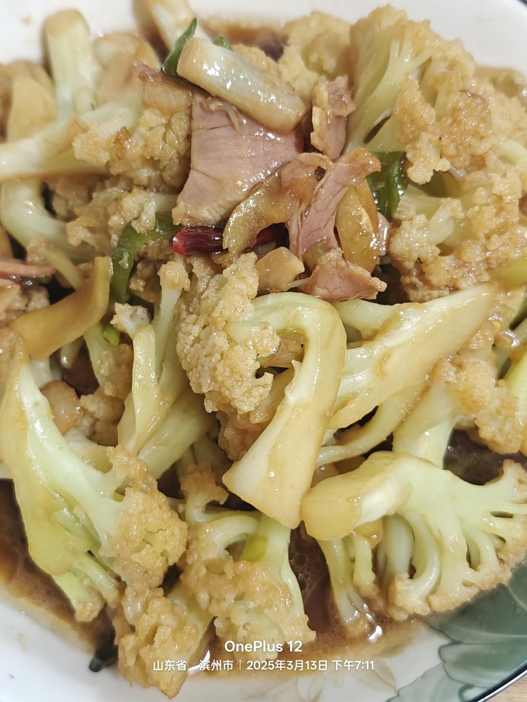 家常素炒菜花，清脆！