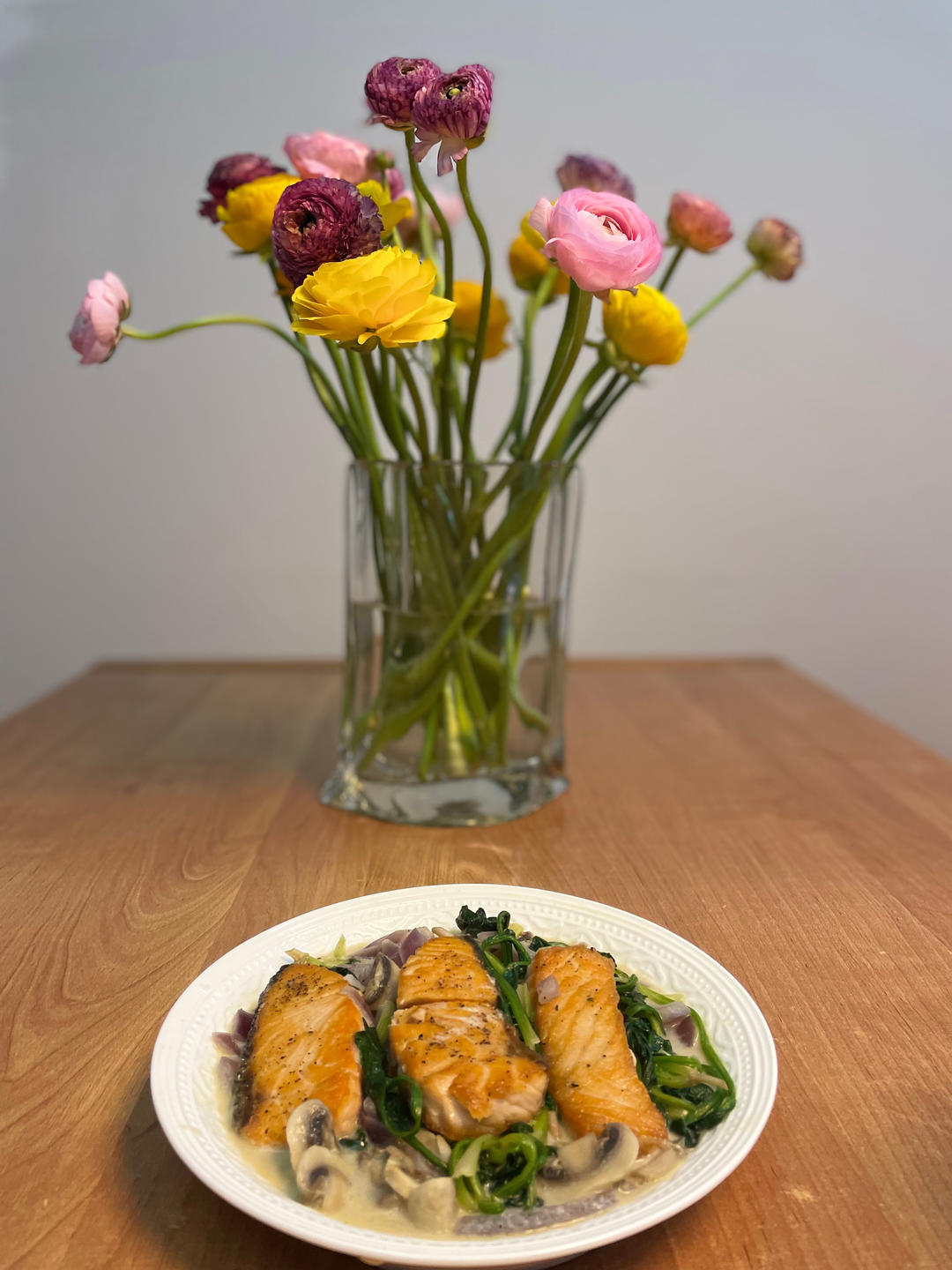宅家自制米其林大餐🍽托斯卡纳🍣奶油菠菜意式三文鱼｜超好吃😋