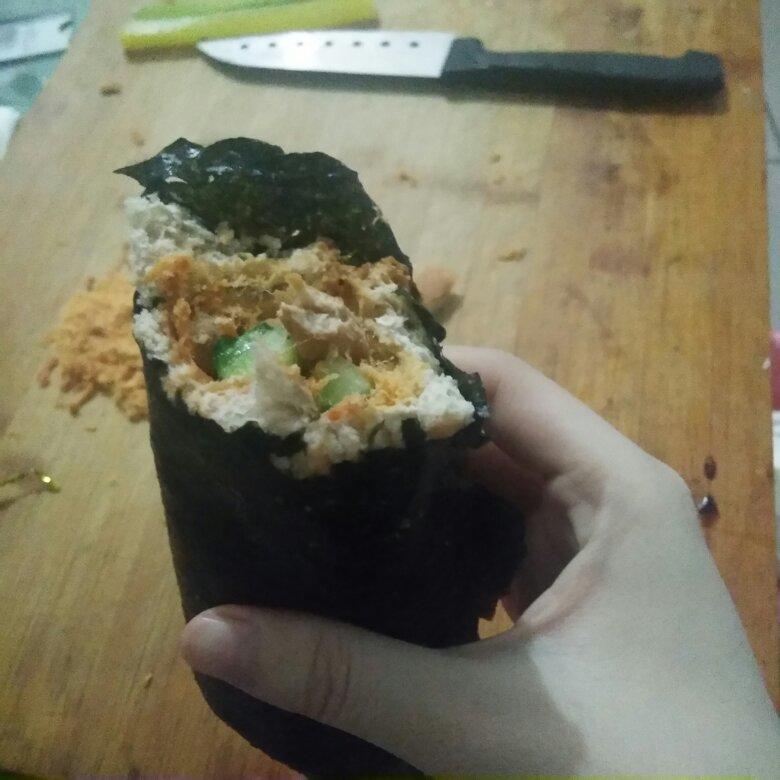 吐司片肉松海苔卷-华丽逆袭