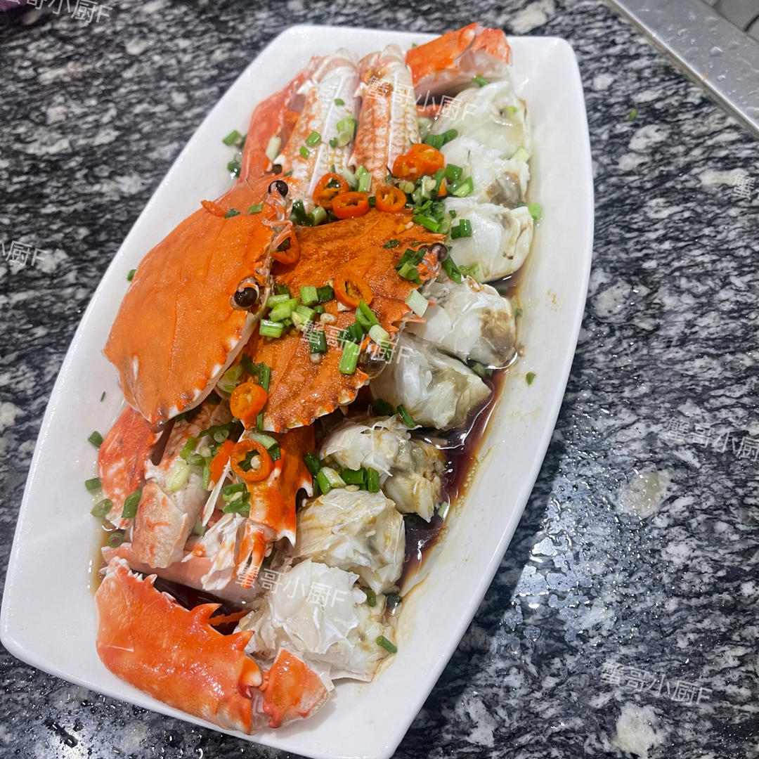 葱油红蟹，葱油蟹