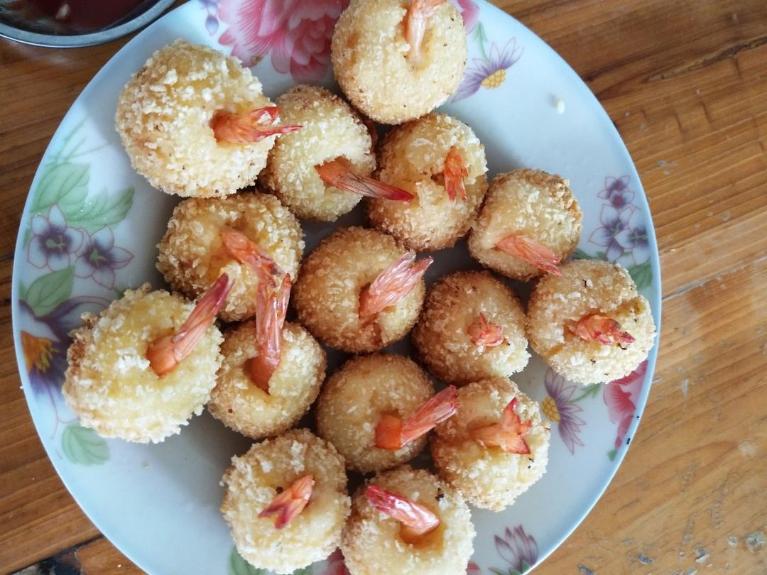 黄金土豆泥虾球