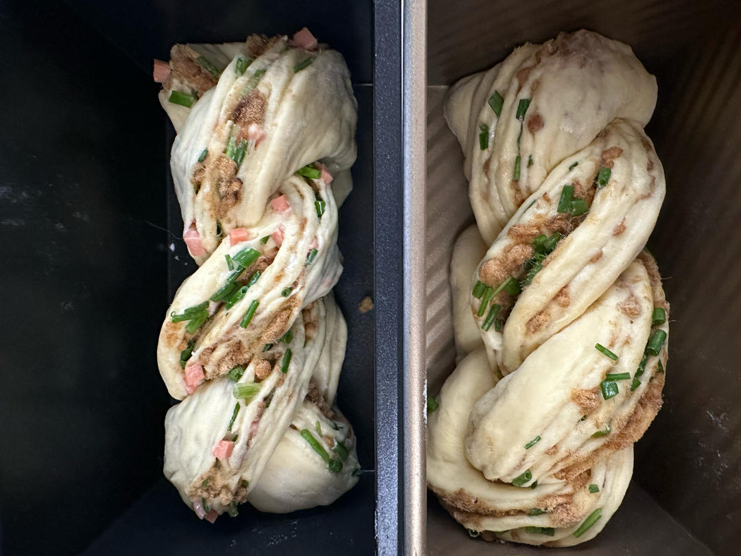 香葱肉松手撕吐司