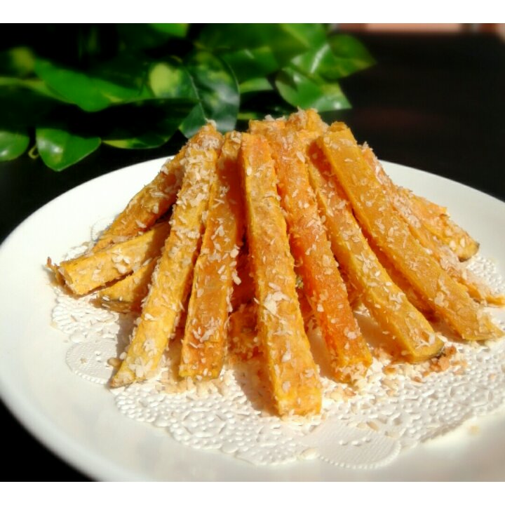椰蓉烤红薯条（健康夜宵）