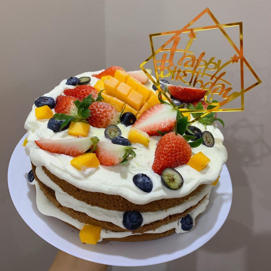 可可戚风水果裸蛋糕