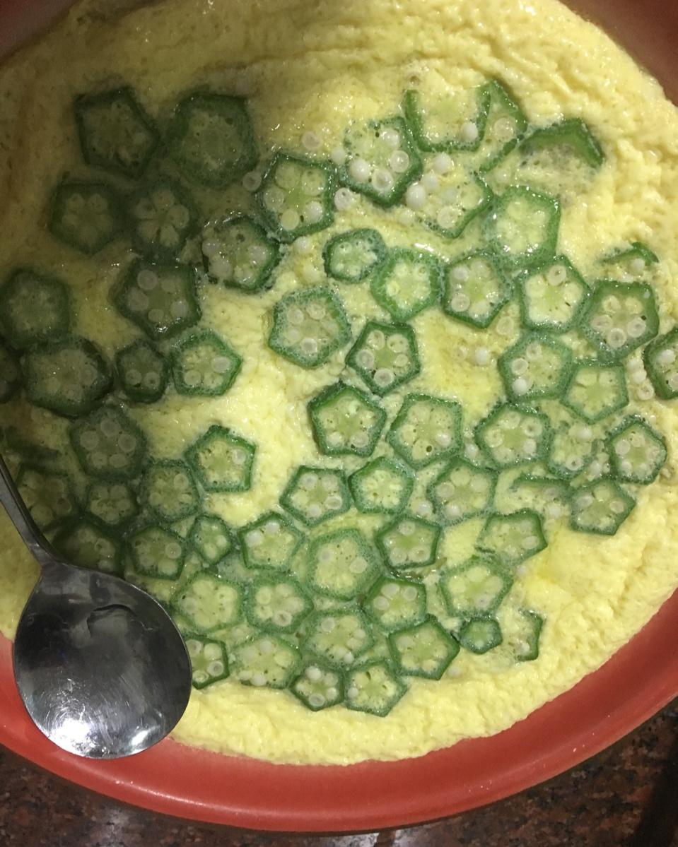 秋葵鸡蛋羹