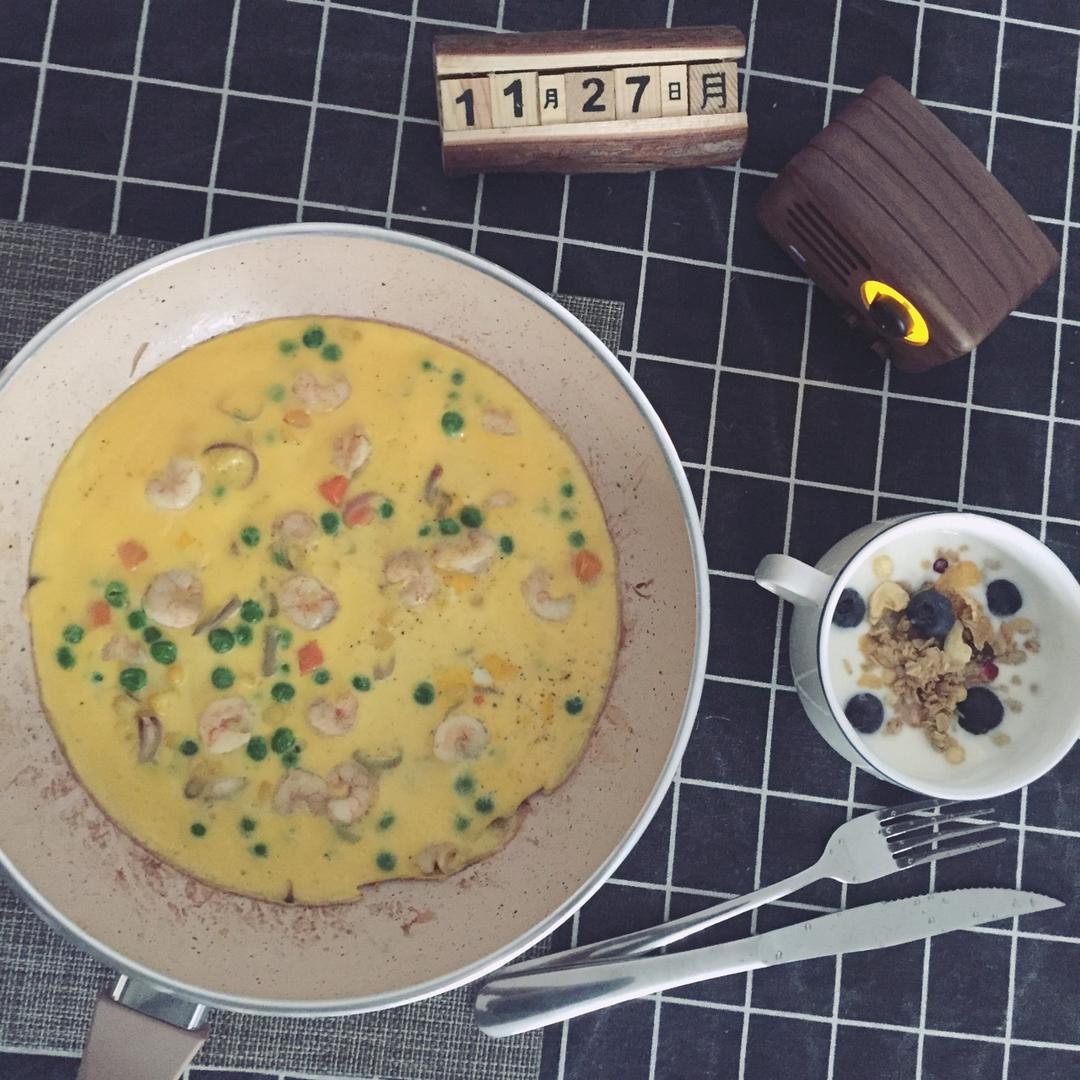 芦笋虾仁早餐蛋饼