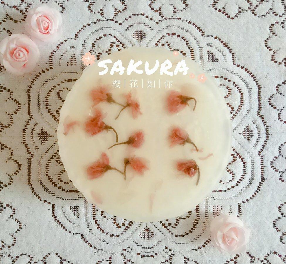 颜值爆表的樱花慕斯。（6寸圆模）