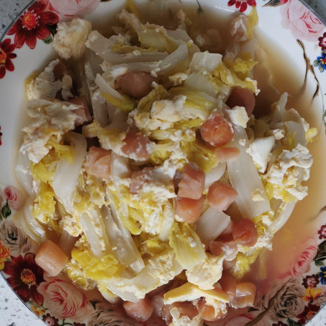 素赛螃蟹----干贝白菜滑蛋