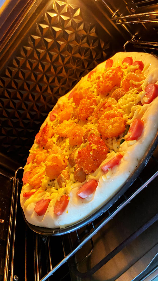 tt姐的美食做的中筋面粉版12寸披萨