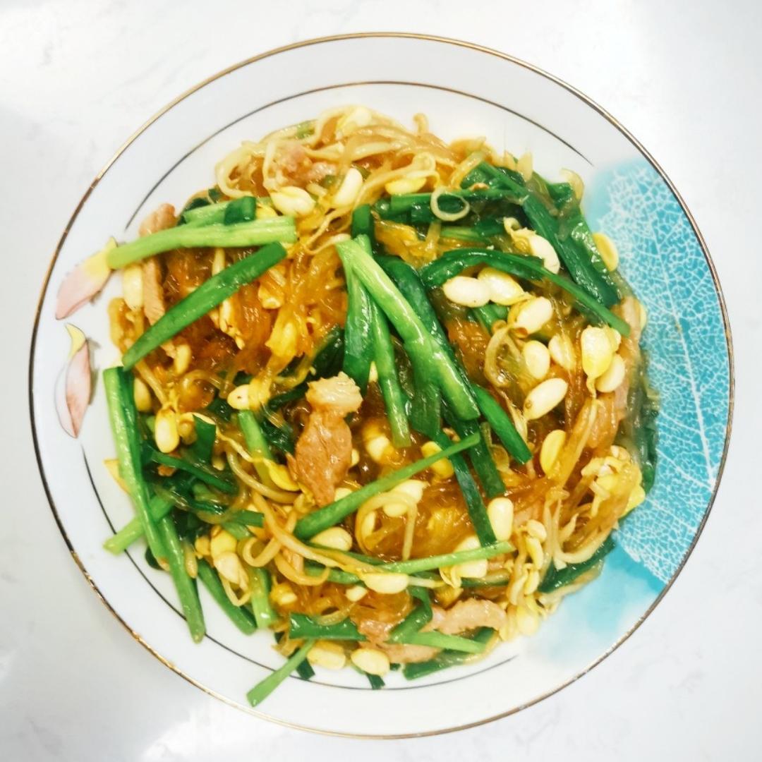 黄豆芽炒粉条