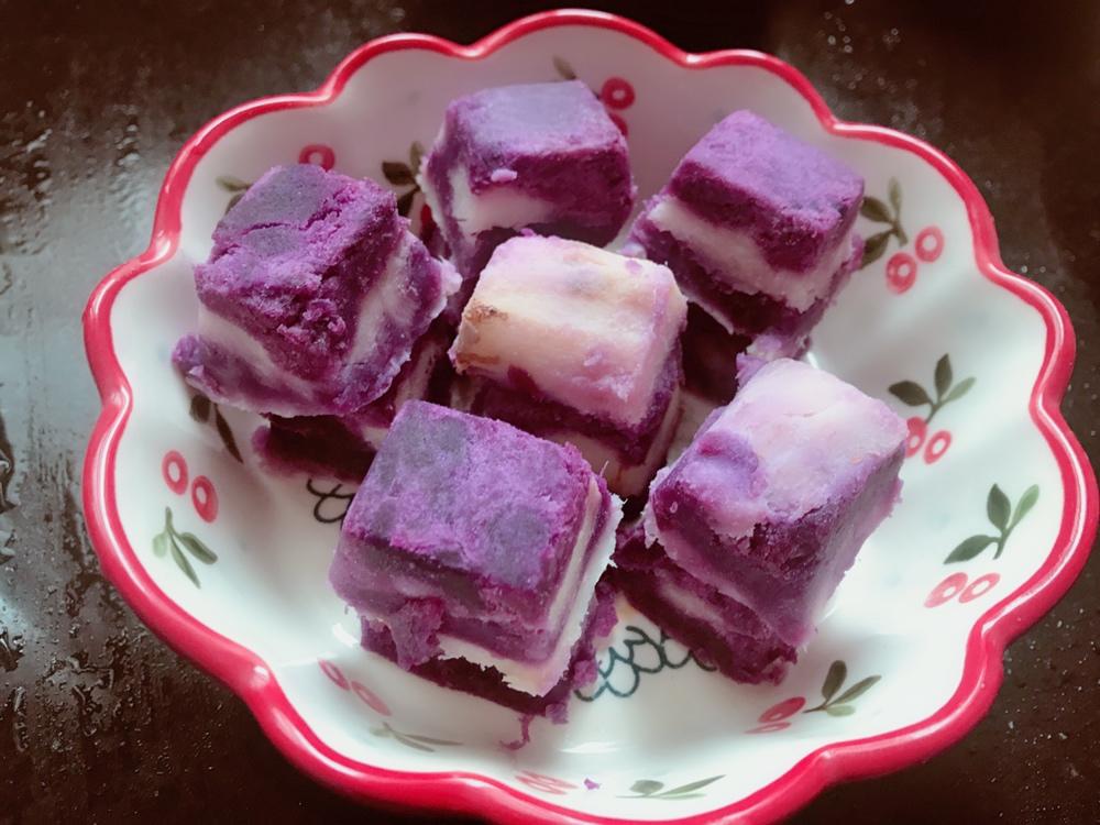 山药紫薯糕