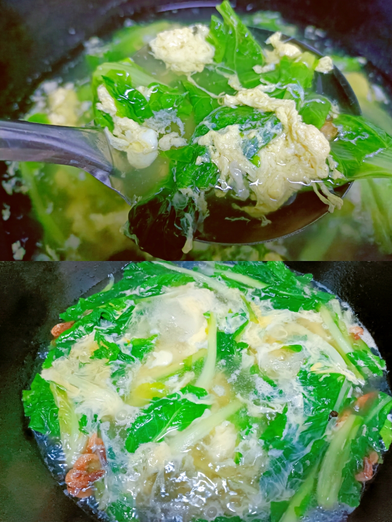 减脂小白菜鸡蛋汤的做法