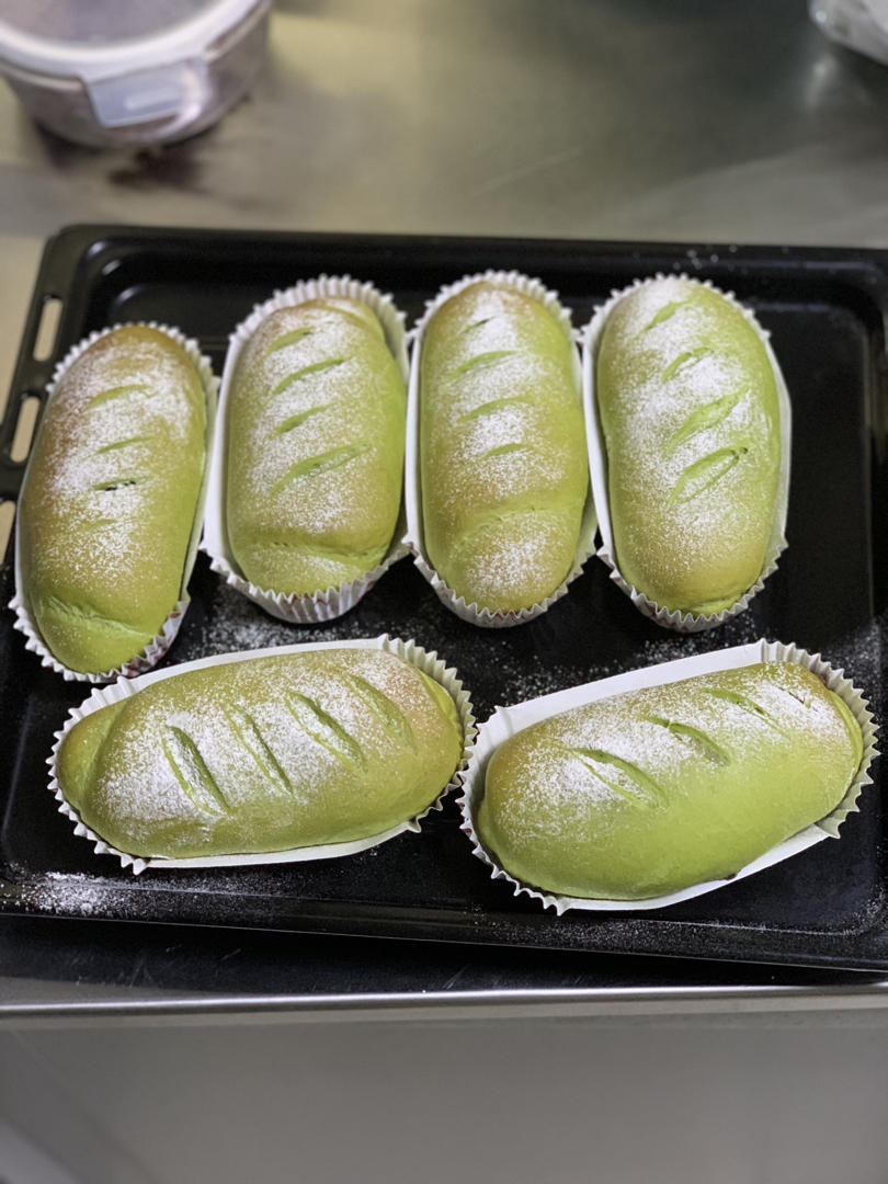 抹茶蜜豆面包