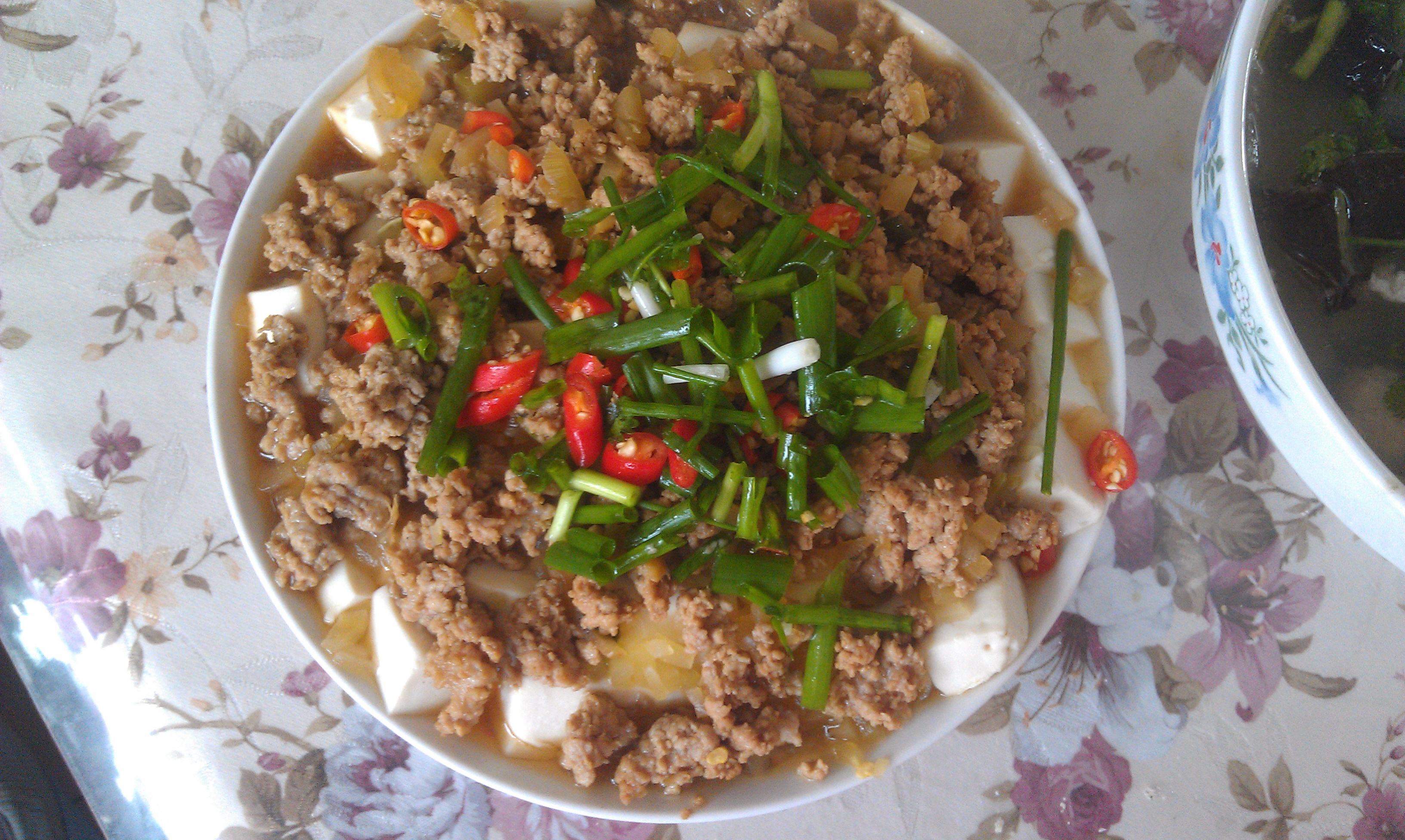 榨菜肉末蒸豆腐