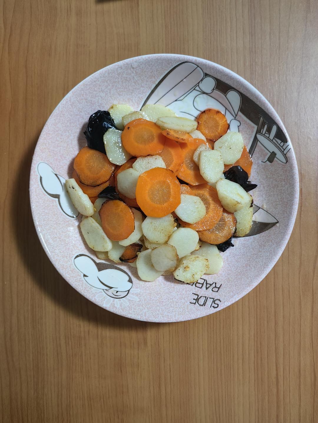 养生食谱之木耳炒山药