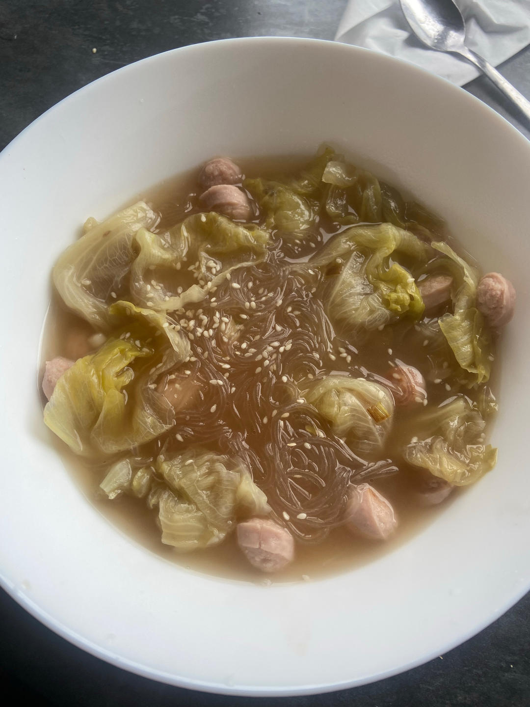 娃娃菜粉丝煲，低卡又鲜美