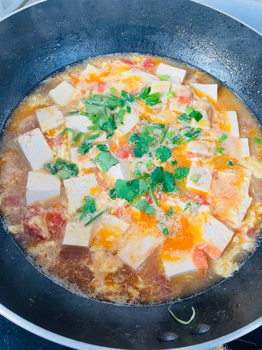 低脂美味的番茄豆腐鸡蛋汤